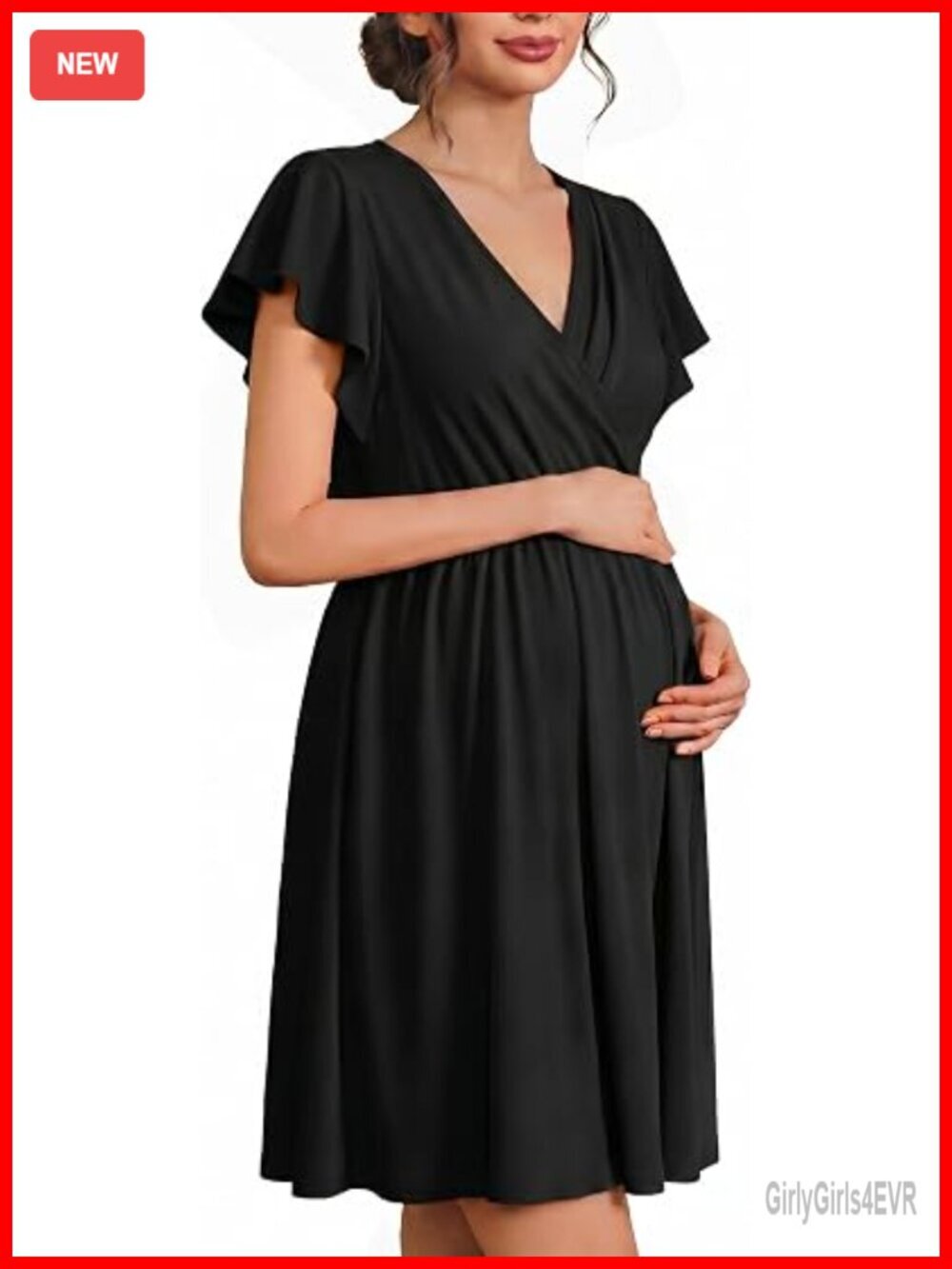 95% Cotton Nursing Nightgown 3-in-1 Maternity Dress Crossover V-Neck